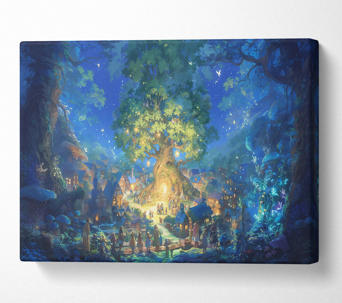  A Canvas Print of Blue Night'S Gathering Canvas Print