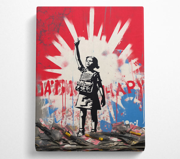  A Canvas Print of Girl Pointing Graffiti Canvas Art