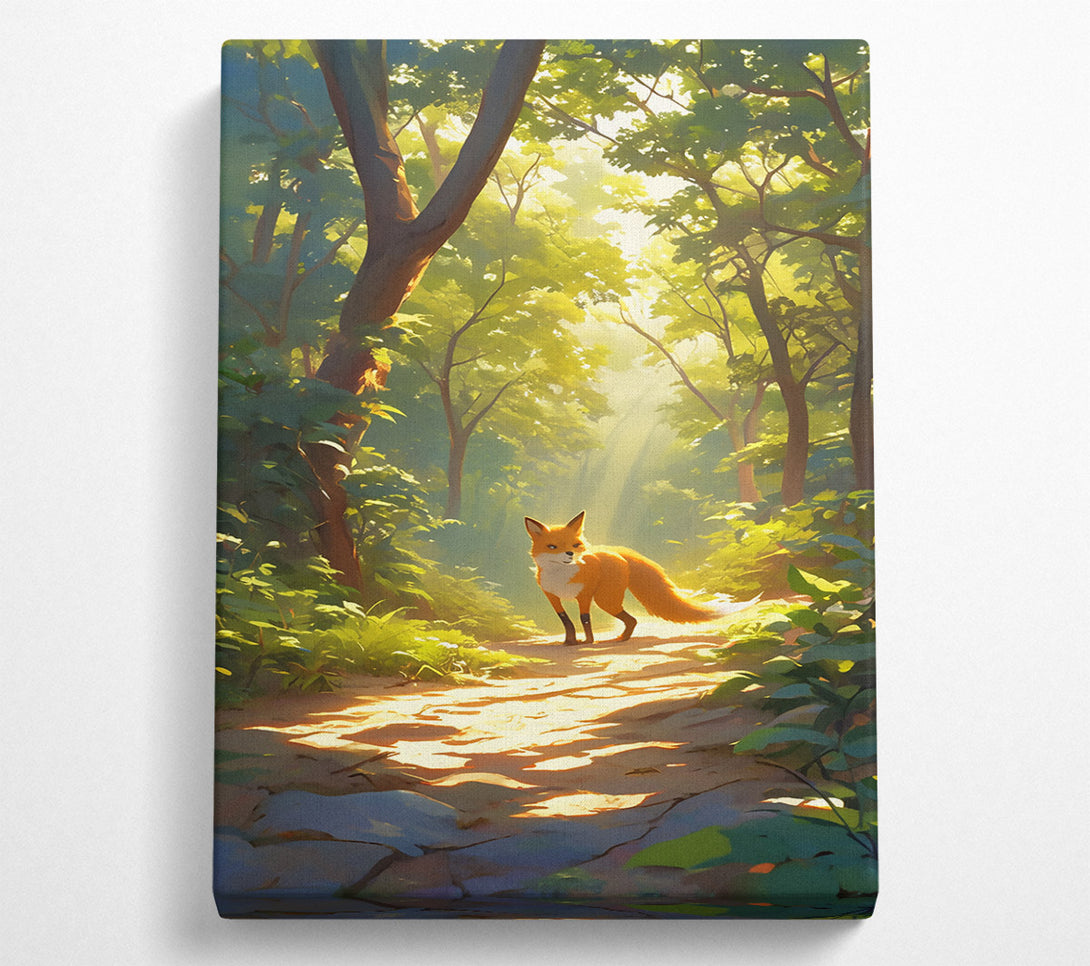  A Canvas Print of Orange Fox Path Canvas Print