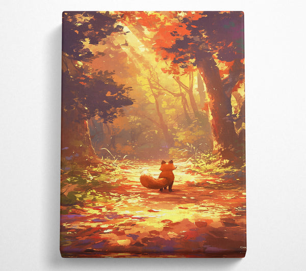  A Canvas Print of Golden Forest Fox Canvas Wall Art