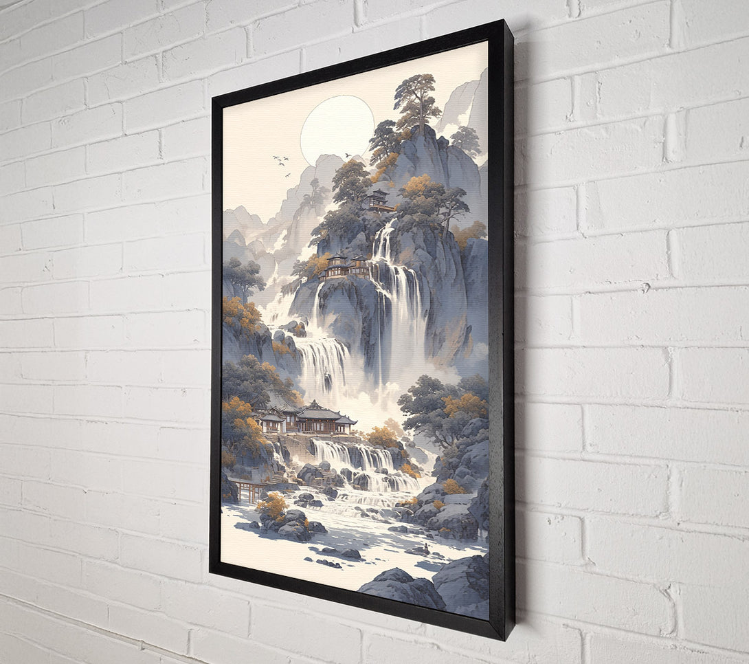  A Canvas Print of Silver Mountain Waterfall Canvas Art