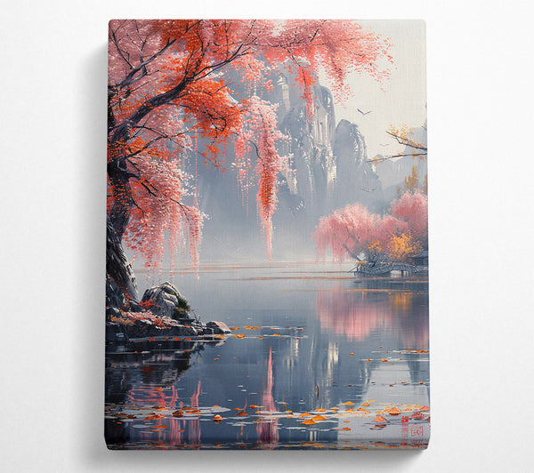  A Canvas Print of Pink Mist Over Water Canvas Print