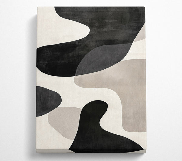  A Canvas Print of Black Organic Shapes Canvas Print