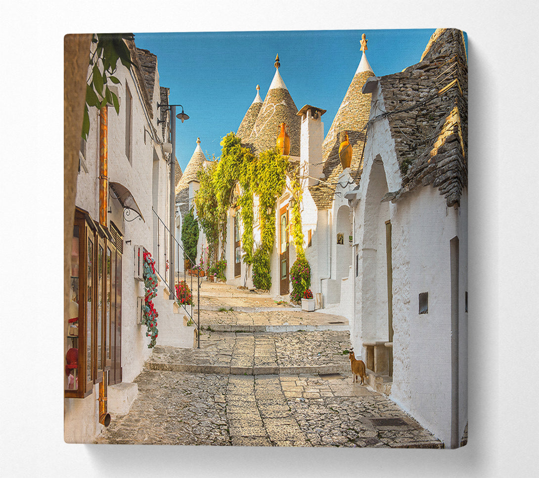  A Canvas Print of Whitewashed Italian Village Canvas Wall Art