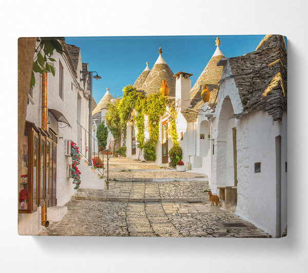  A Canvas Print of Whitewashed Italian Village Canvas Wall Art