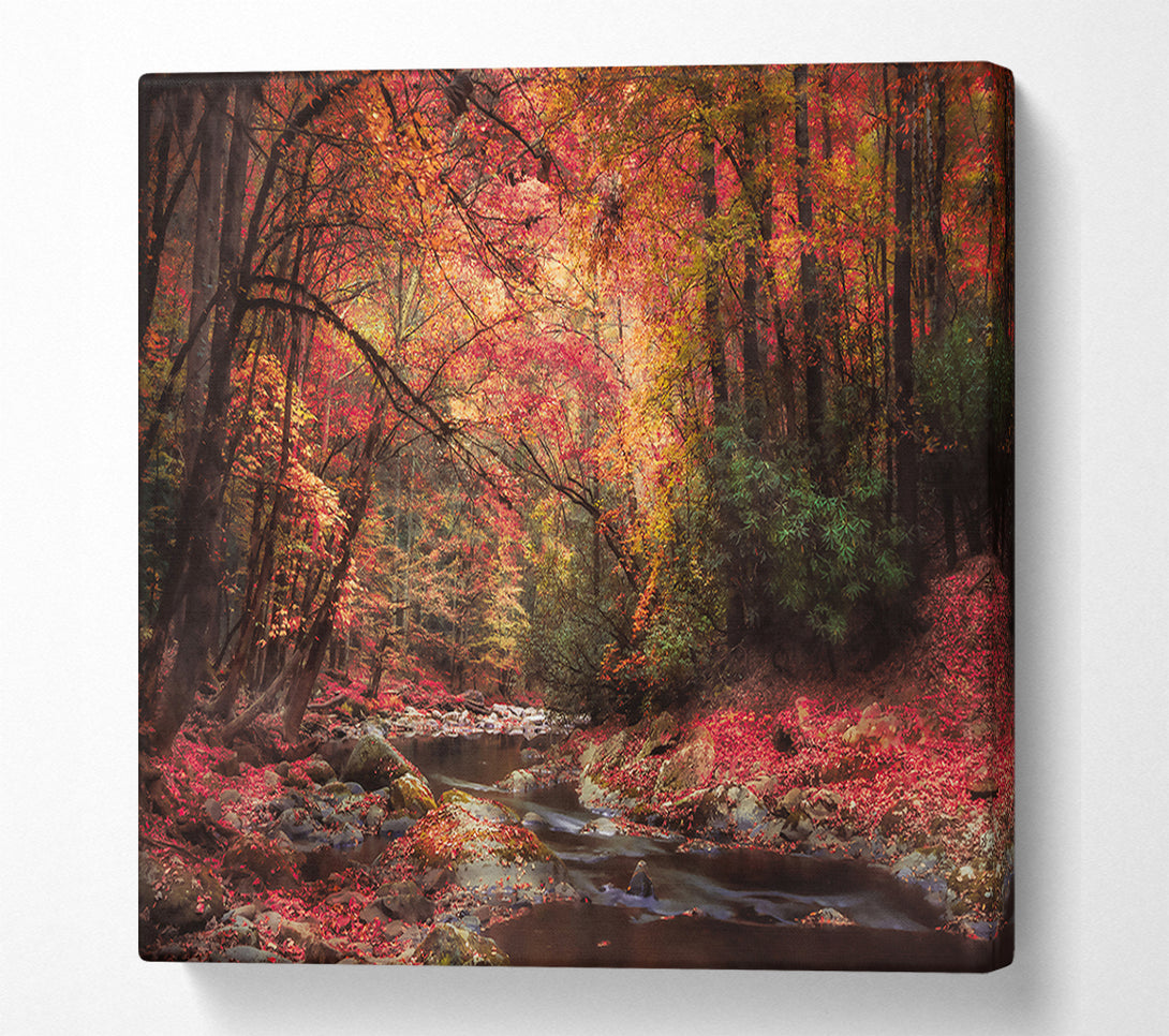  A Canvas Print of Crimson Creek Flowing Canvas Wall Art
