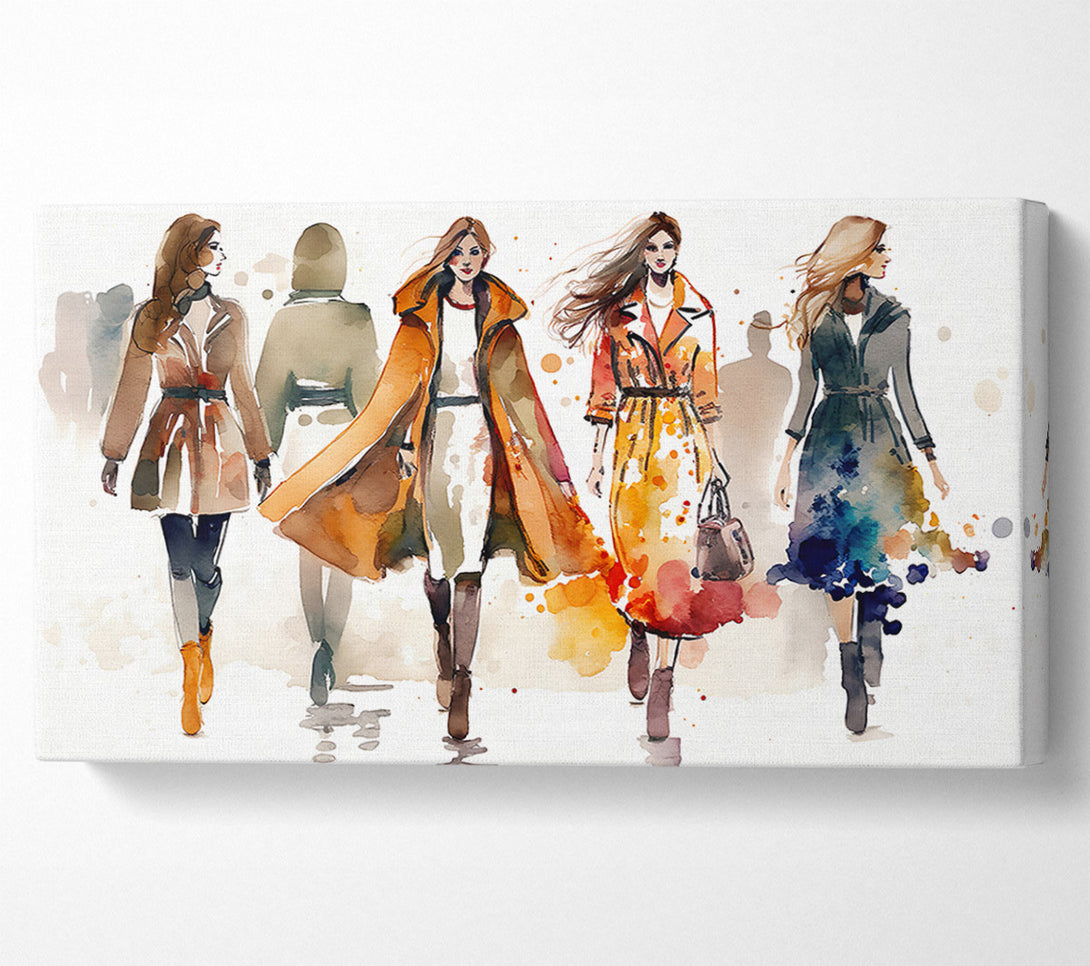  A Canvas Print of Golden Autumn Fashion Canvas Wall Art