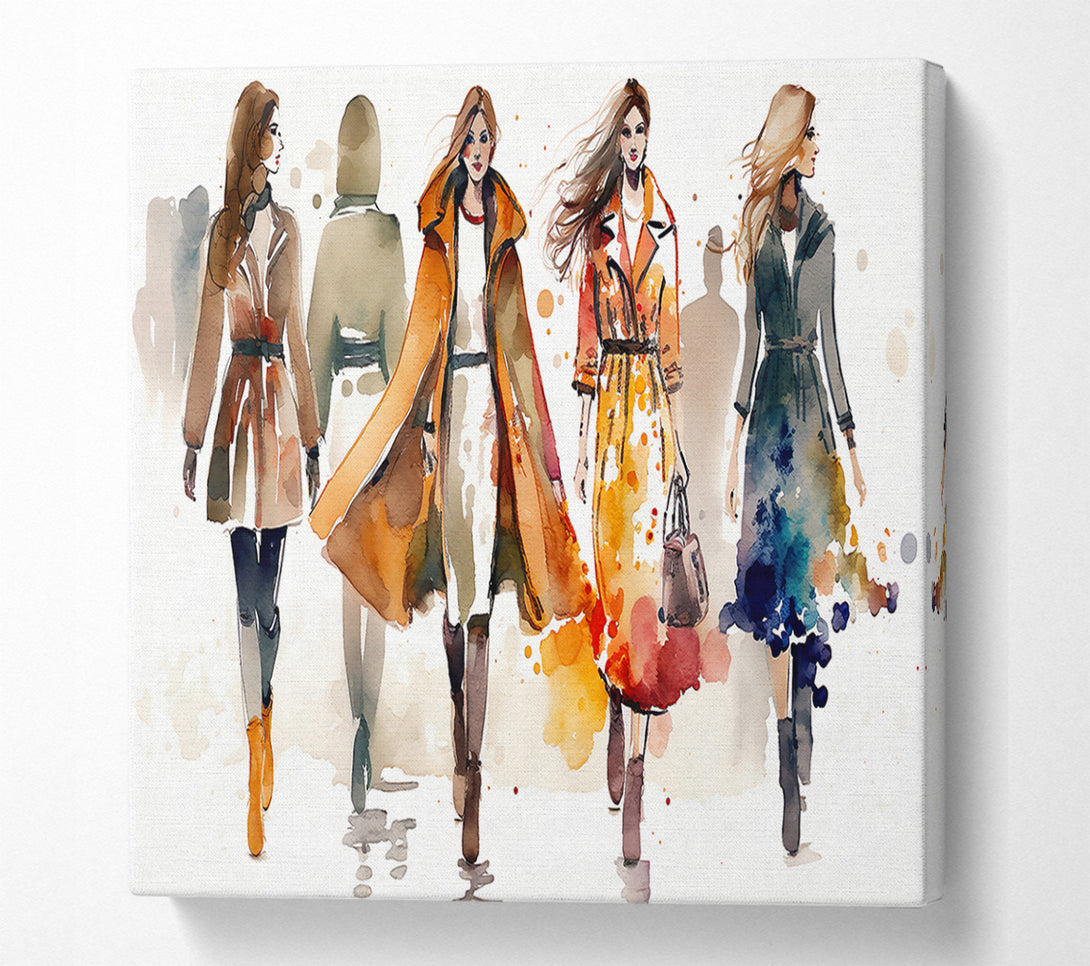  A Canvas Print of Golden Autumn Fashion Canvas Wall Art