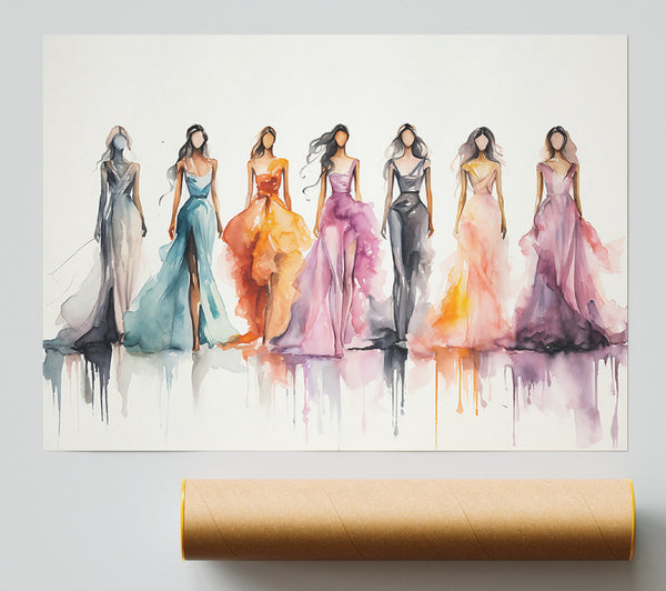 Purple Fashion Walk Giclee Print