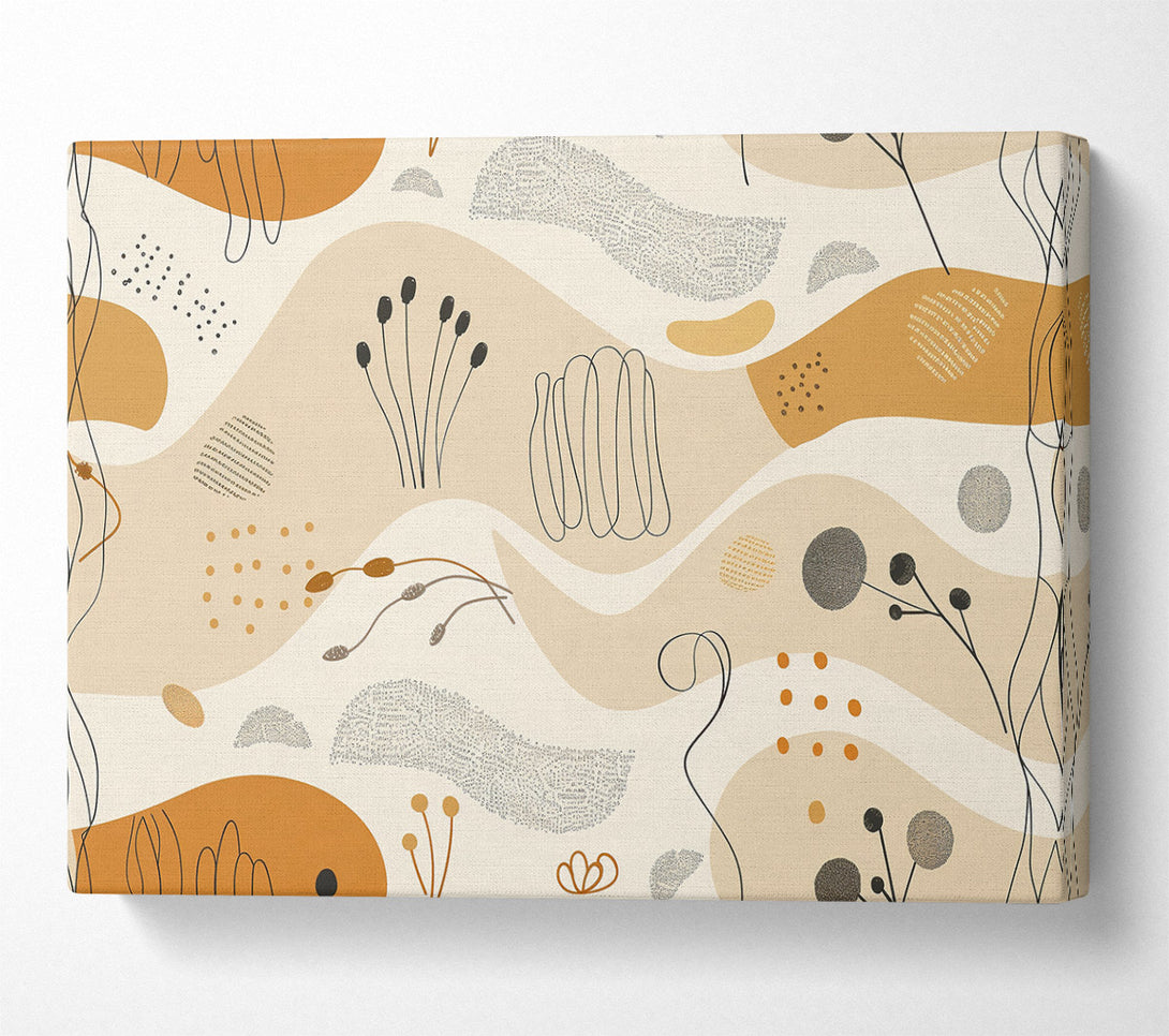  A Canvas Print of Orange Abstract Shapes Canvas Wall Art