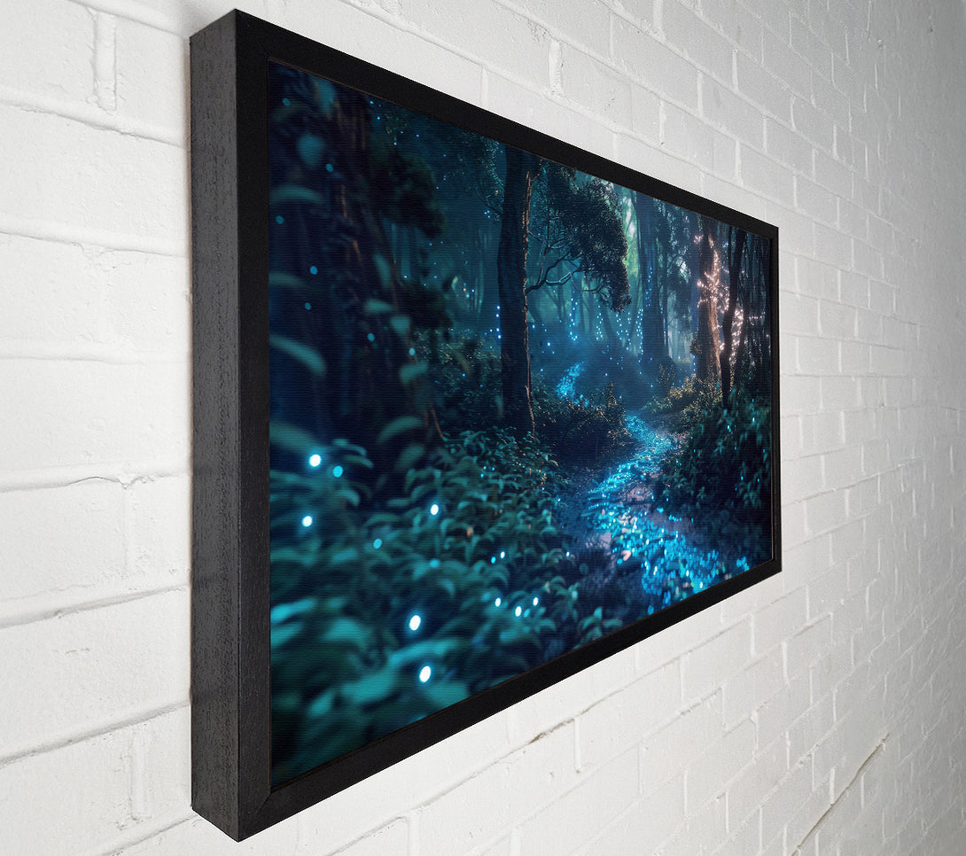  A Canvas Print of Blue Fireflies Path Canvas Wall Art