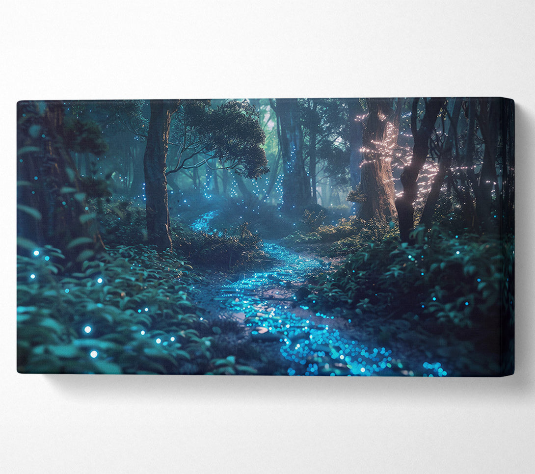  A Canvas Print of Blue Fireflies Path Canvas Wall Art