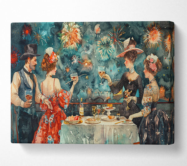  A Canvas Print of Crimson Fireworks Feast Canvas Print
