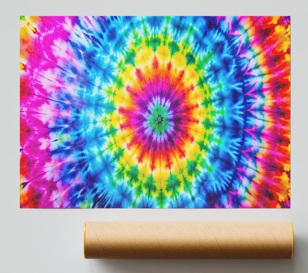 Blue Tie-Dye Spiral Poster