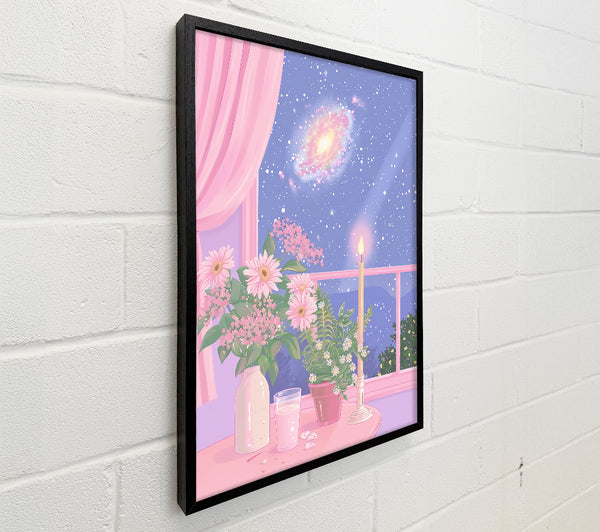 Pink Night Sky Window
