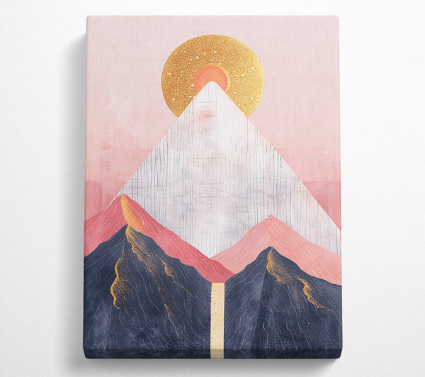  A Canvas Print of Golden Pink Mountain Range Canvas Print