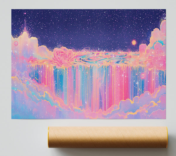 Pink Galactic Drip Poster