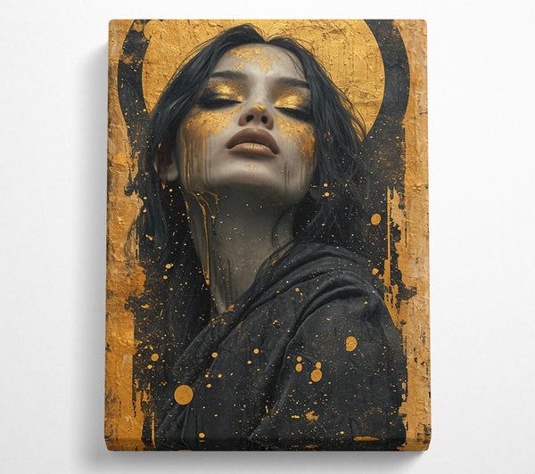  A Canvas Print of Gold And Black Lady Canvas Wall Art