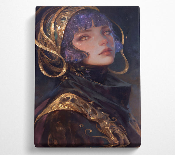  A Canvas Print of Golden Night Sky Portrait Canvas Wall Art
