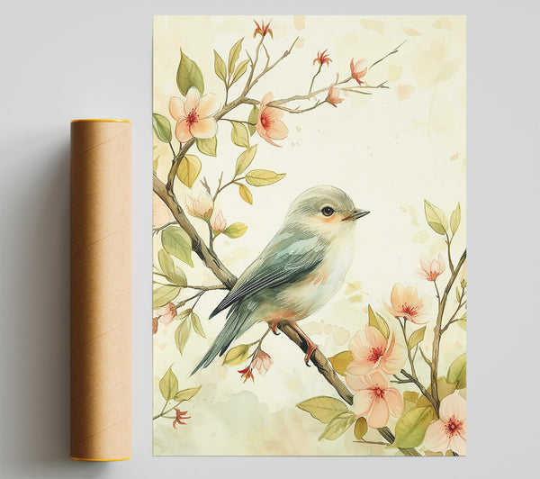 Pale Blue Blossom Song Print