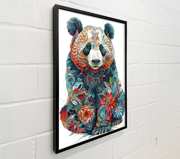 Blue Floral Panda