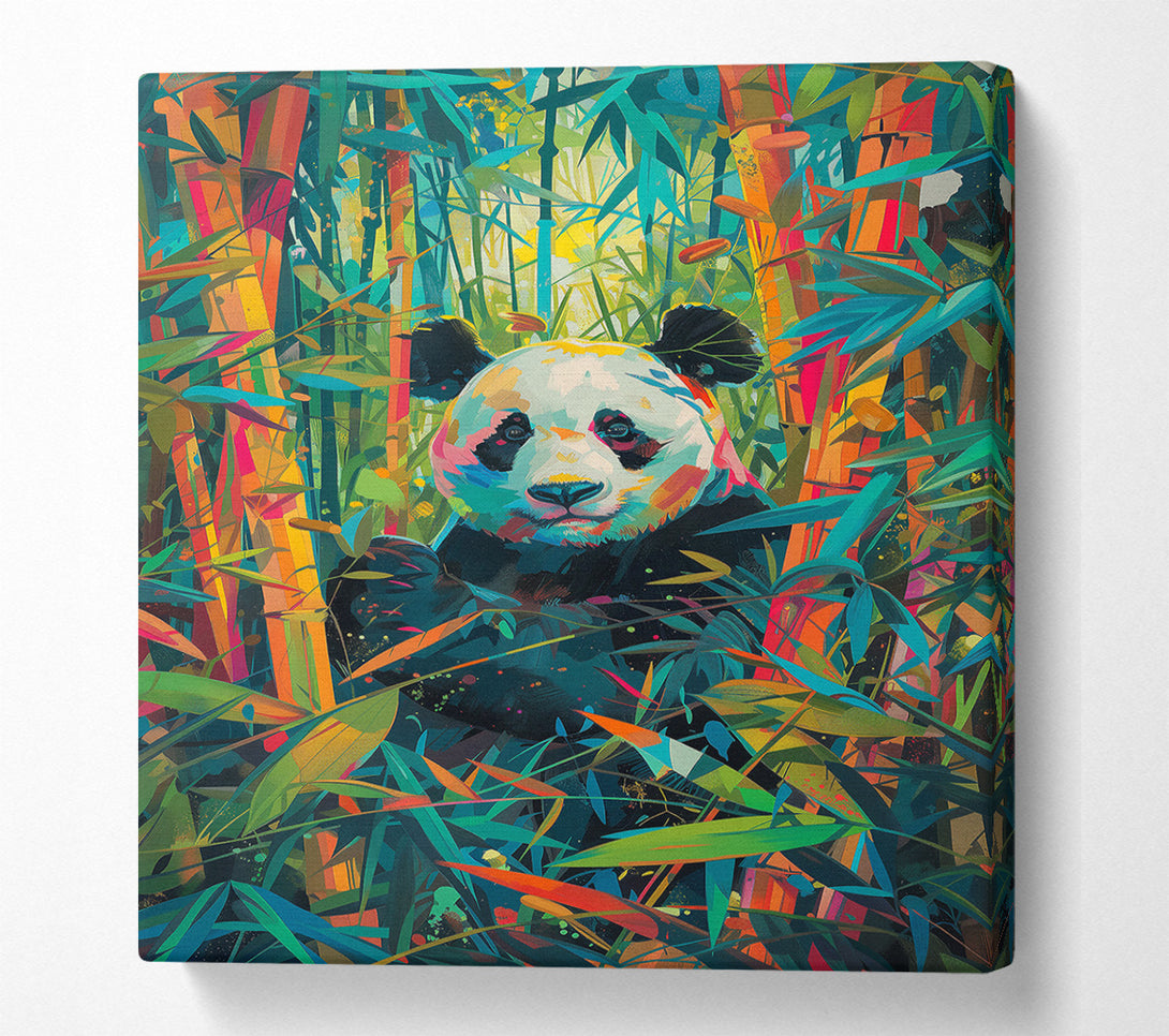  A Canvas Print of Orange Panda In Green Canvas Art