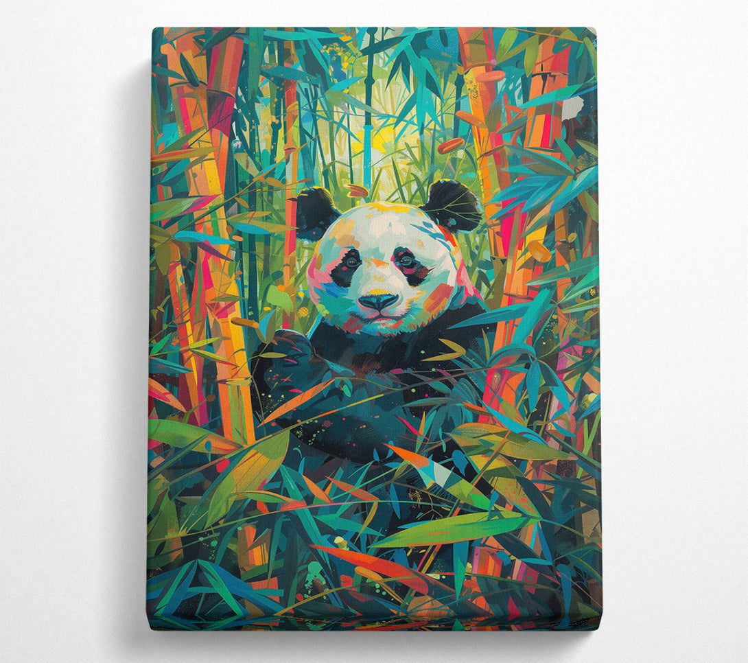  A Canvas Print of Orange Panda In Green Canvas Art