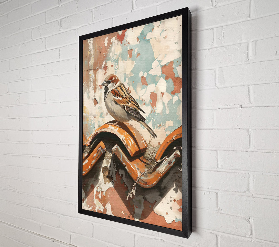  A Canvas Print of Rusty Orange Sparrow Canvas Wall Art