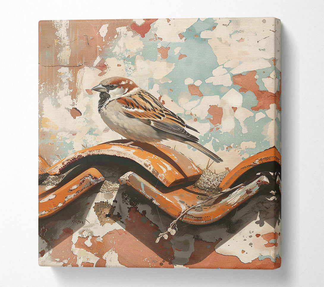  A Canvas Print of Rusty Orange Sparrow Canvas Wall Art