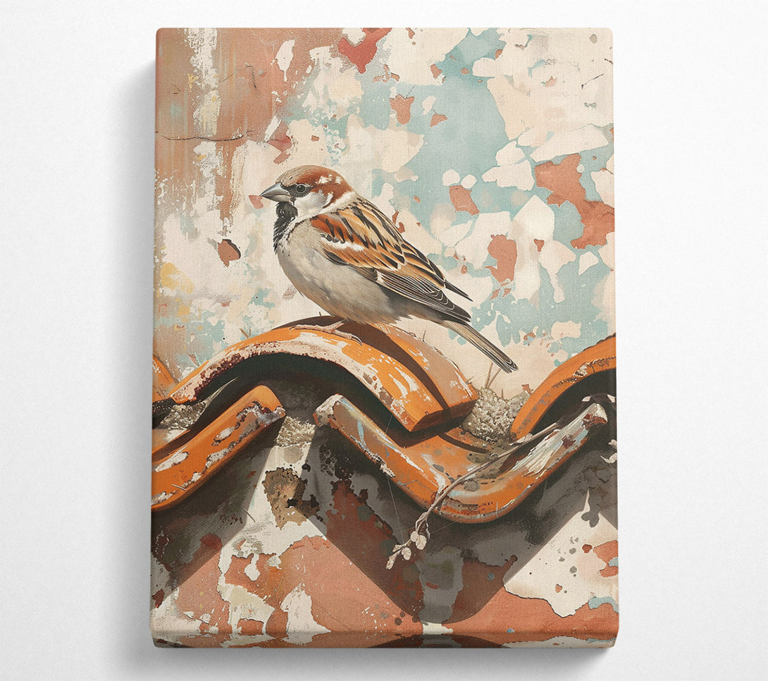  A Canvas Print of Rusty Orange Sparrow Canvas Wall Art