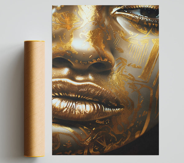 Gold Face Close Up Giclee Print