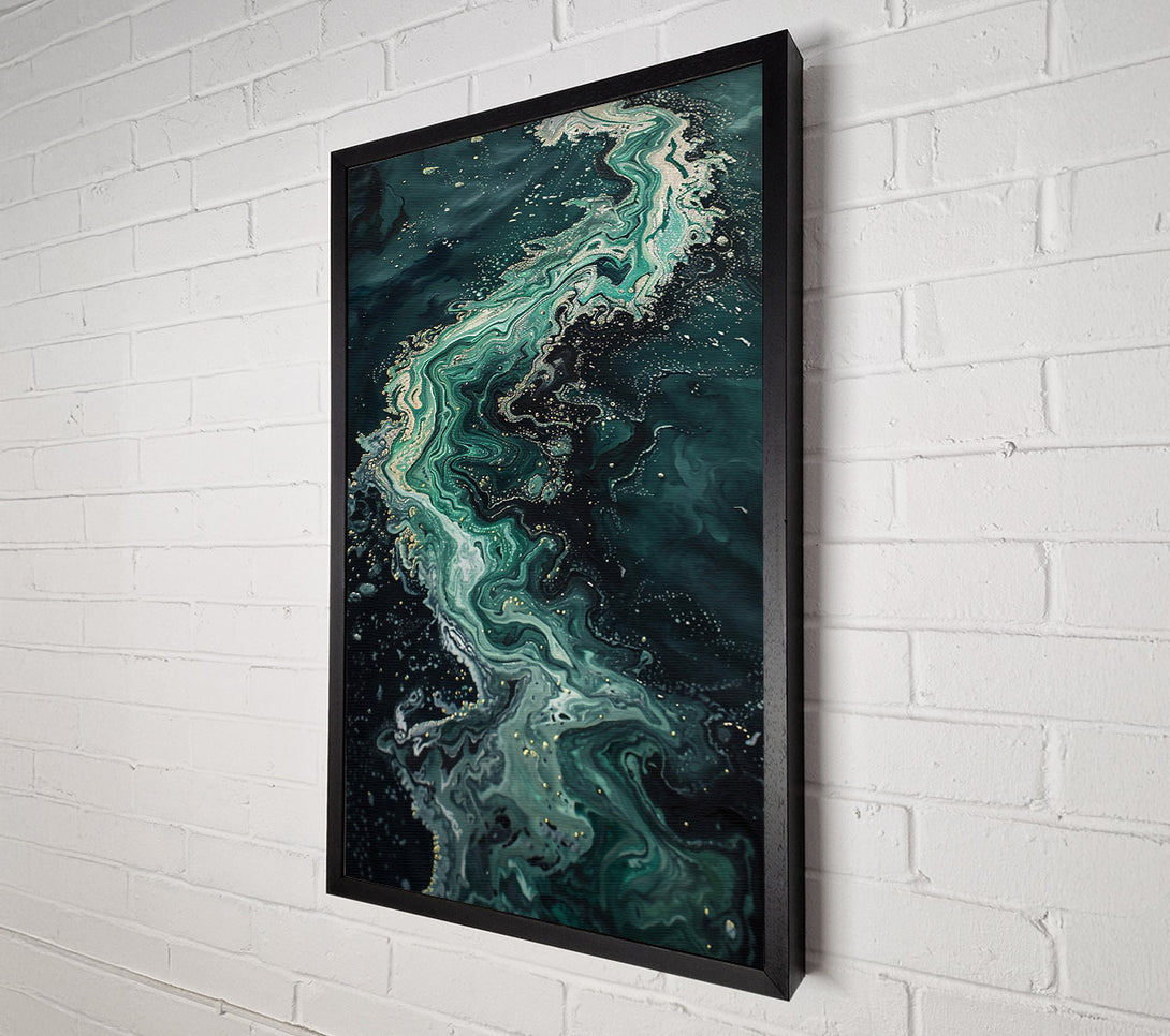  A Canvas Print of Emerald River Flow Canvas Wall Art