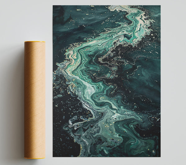 Emerald River Flow Print