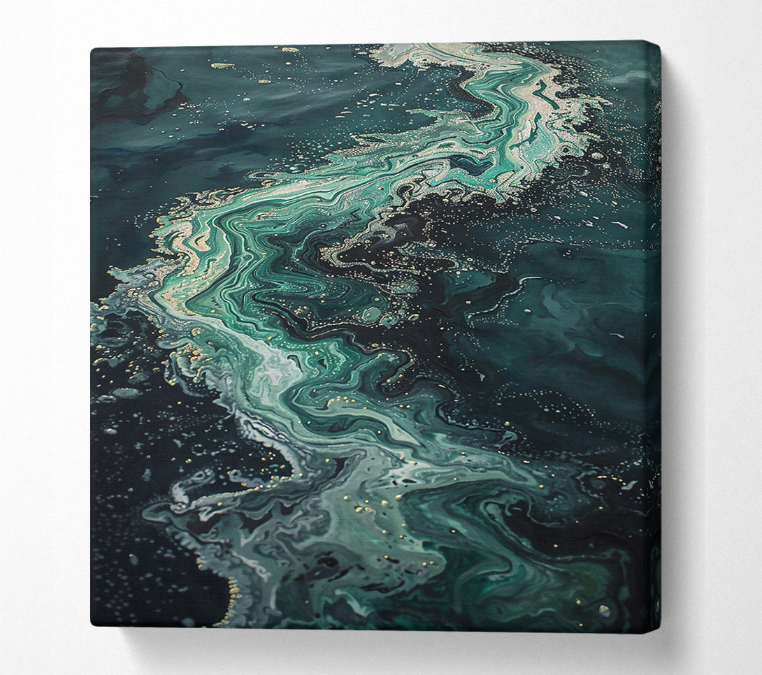  A Canvas Print of Emerald River Flow Canvas Wall Art