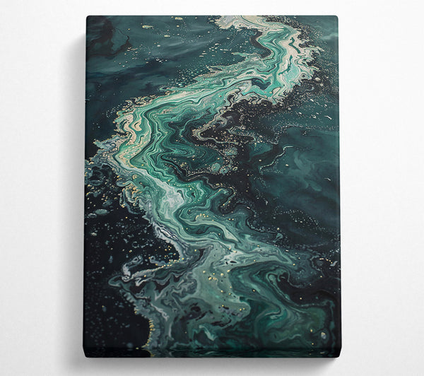  A Canvas Print of Emerald River Flow Canvas Wall Art