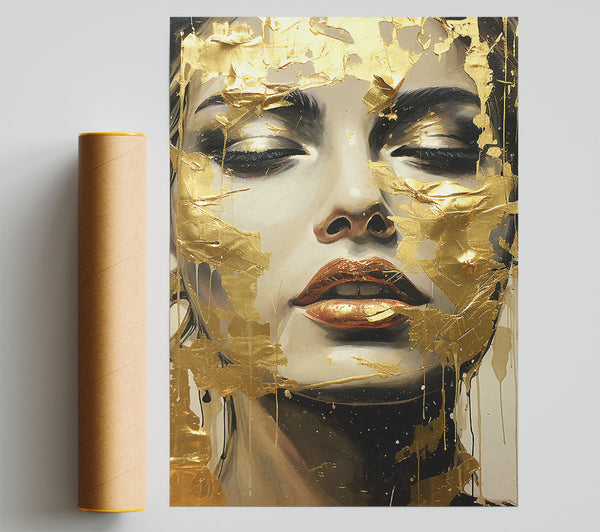Gold Face Woman Giclee Print