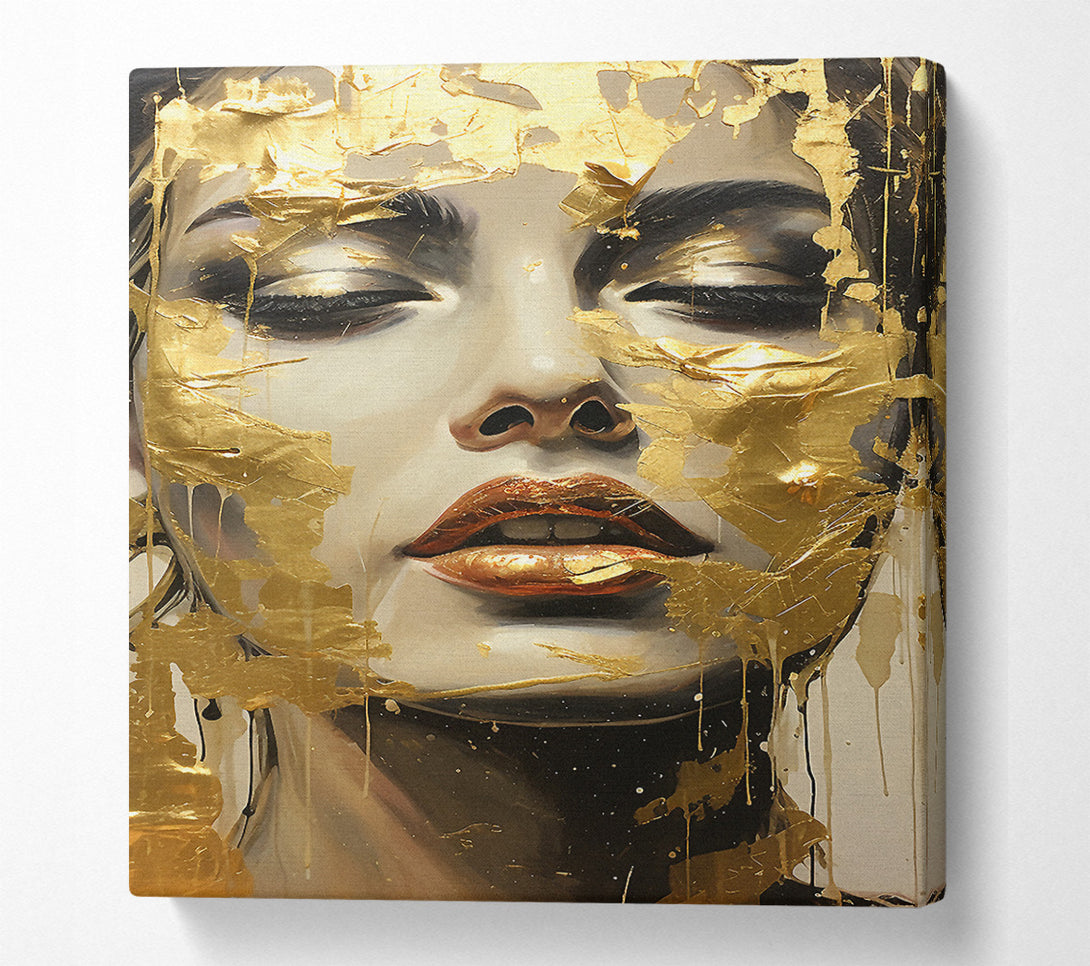  A Canvas Print of Gold Face Woman Canvas Art