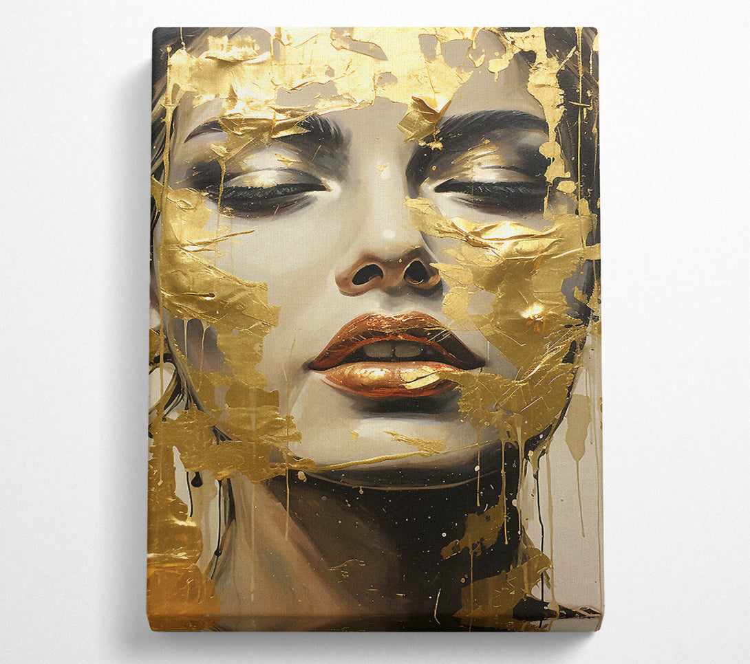  A Canvas Print of Gold Face Woman Canvas Art