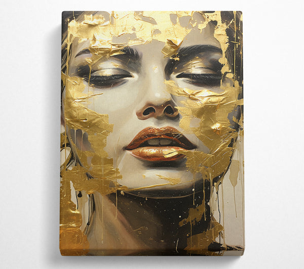  A Canvas Print of Gold Face Woman Canvas Art