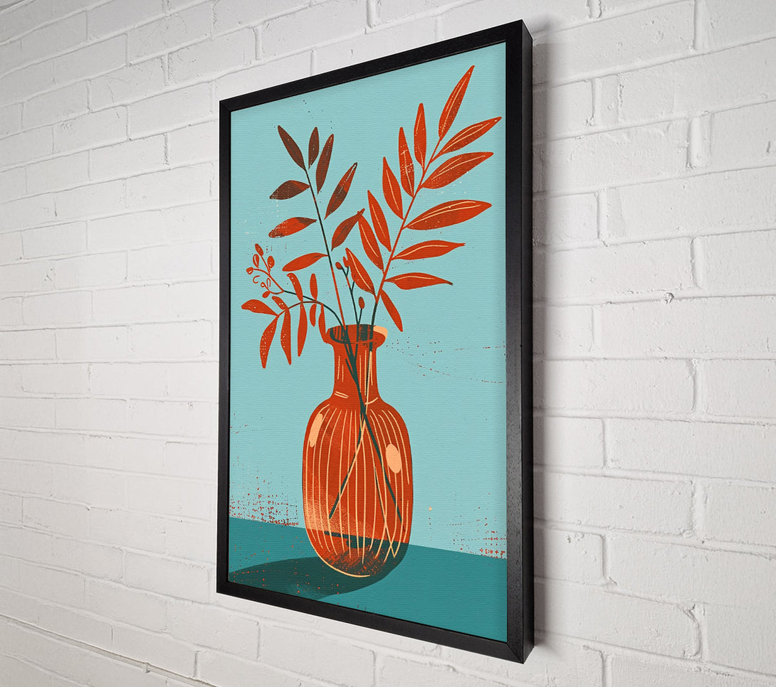  A Canvas Print of Orange Vase Still Life Canvas Art