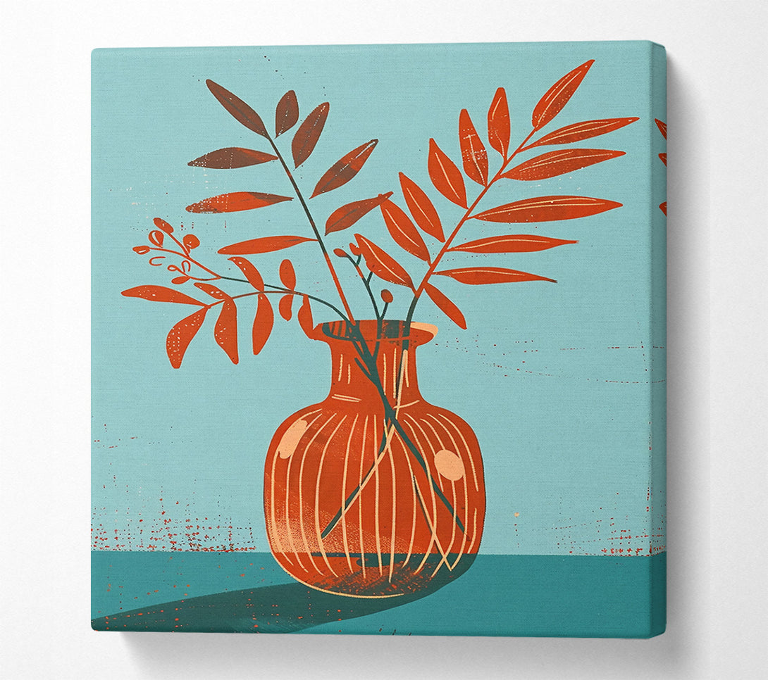  A Canvas Print of Orange Vase Still Life Canvas Art