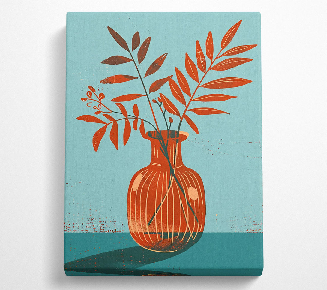  A Canvas Print of Orange Vase Still Life Canvas Art