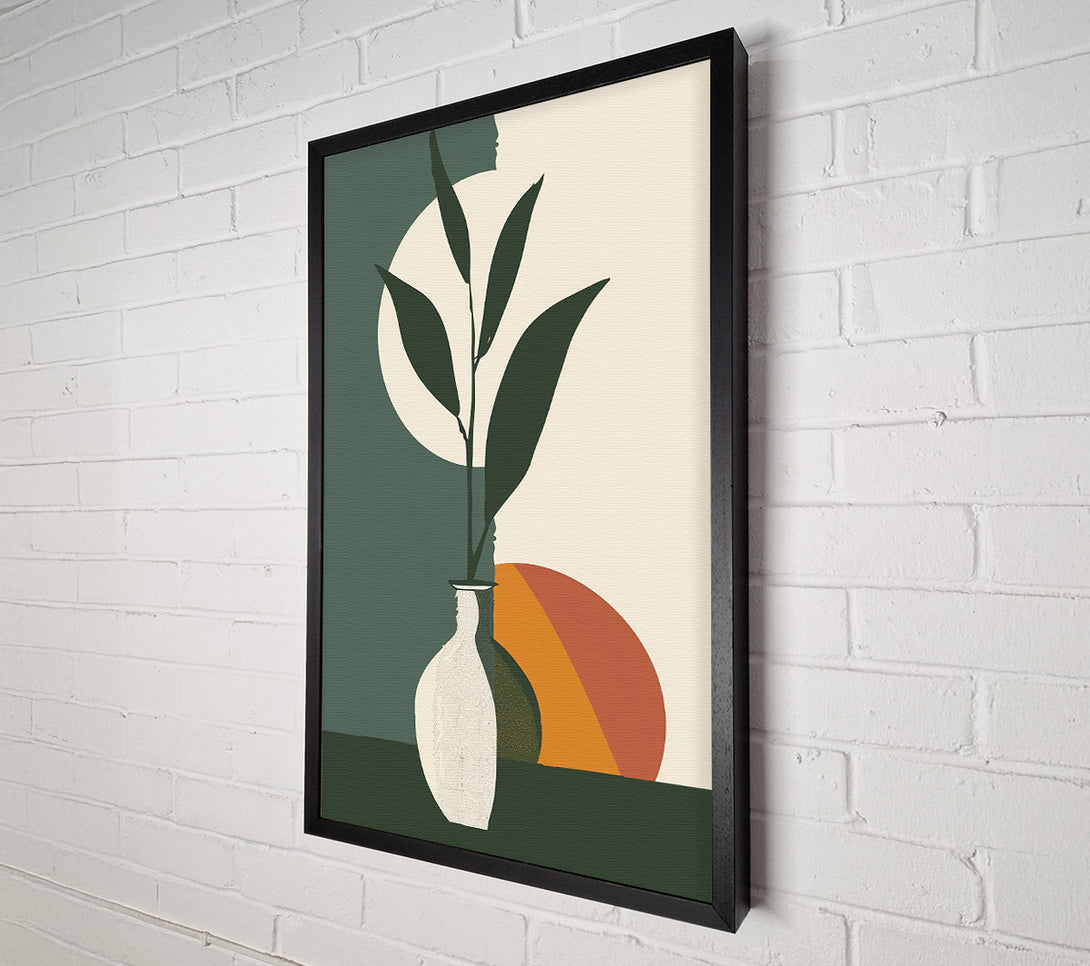  A Canvas Print of Sage Green Vase And Sun Canvas Art