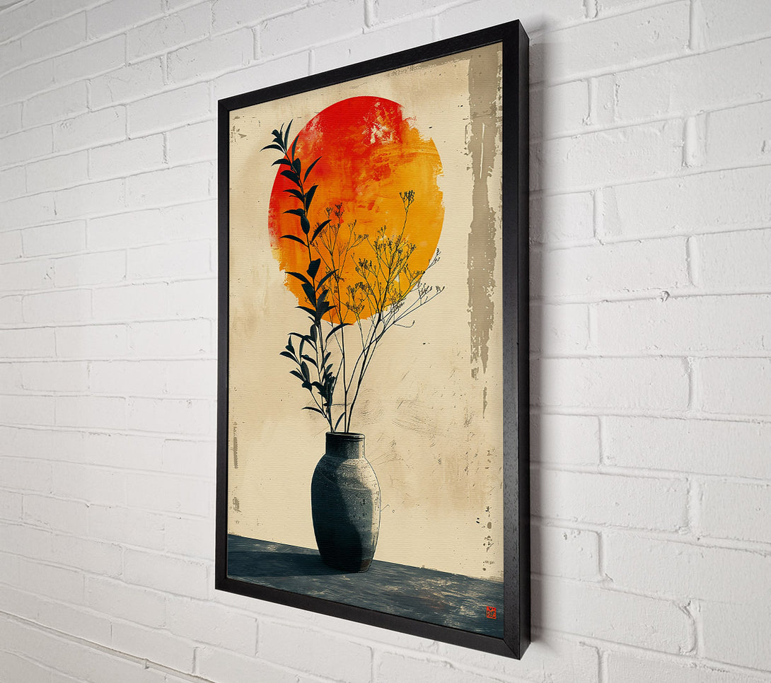  A Canvas Print of Orange Sun & Branches Canvas Wall Art