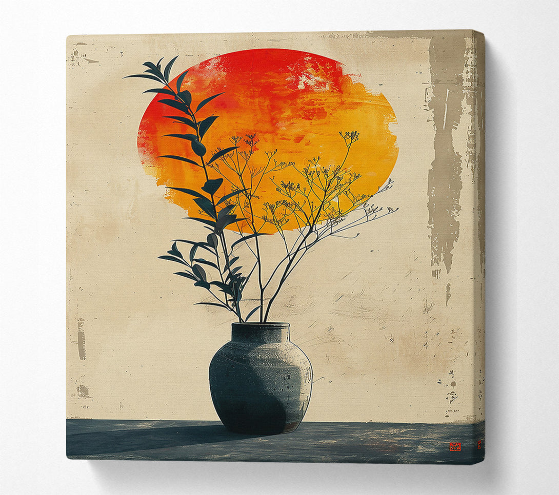  A Canvas Print of Orange Sun & Branches Canvas Wall Art