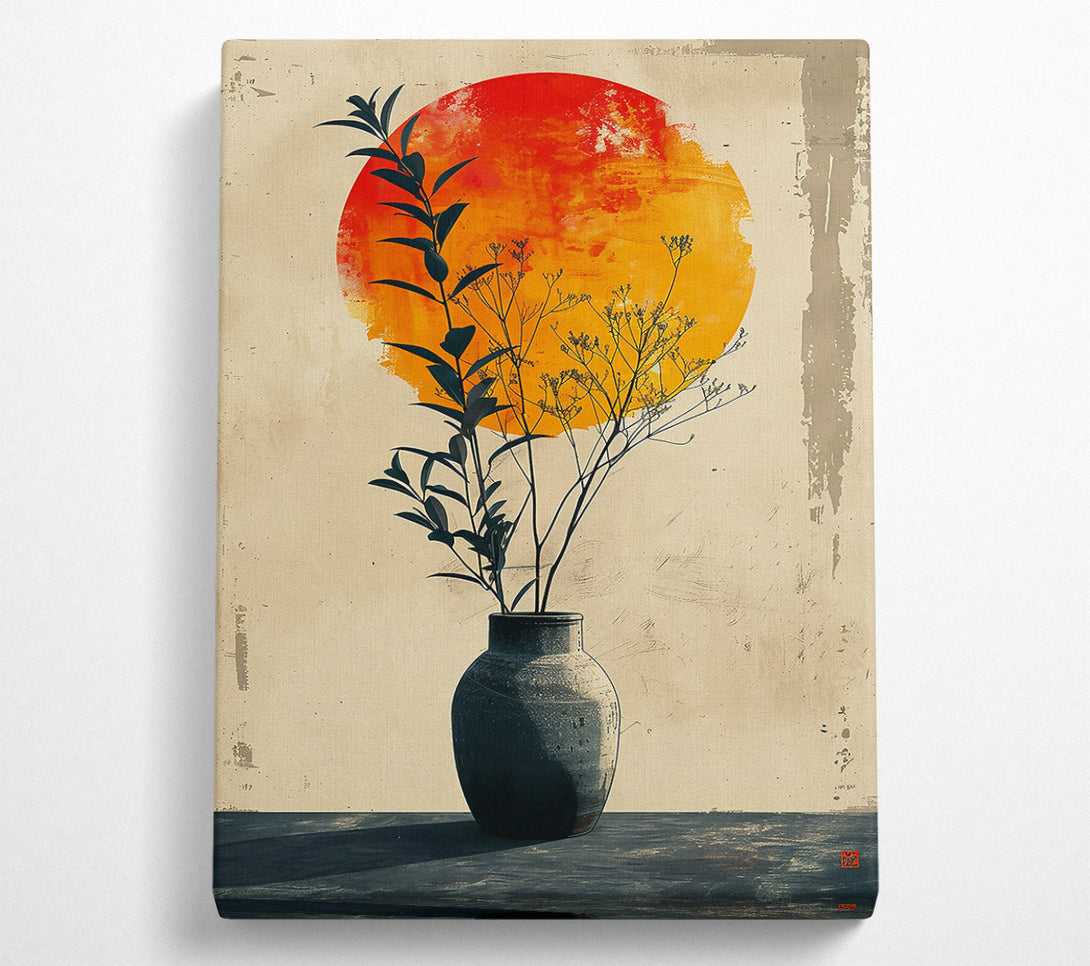  A Canvas Print of Orange Sun & Branches Canvas Wall Art