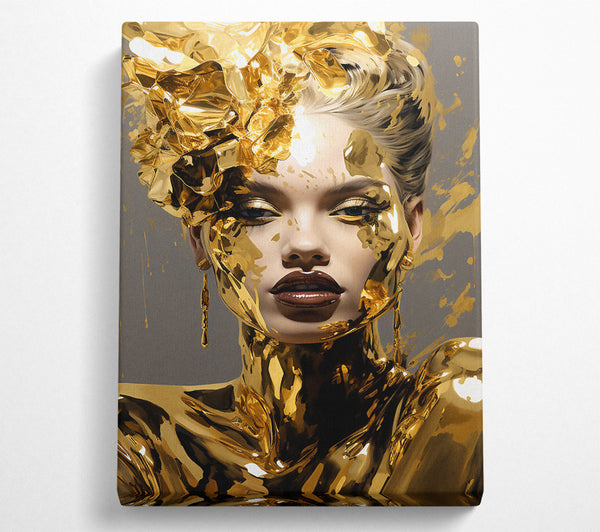  A Canvas Print of Gold Foil Lady Canvas Print