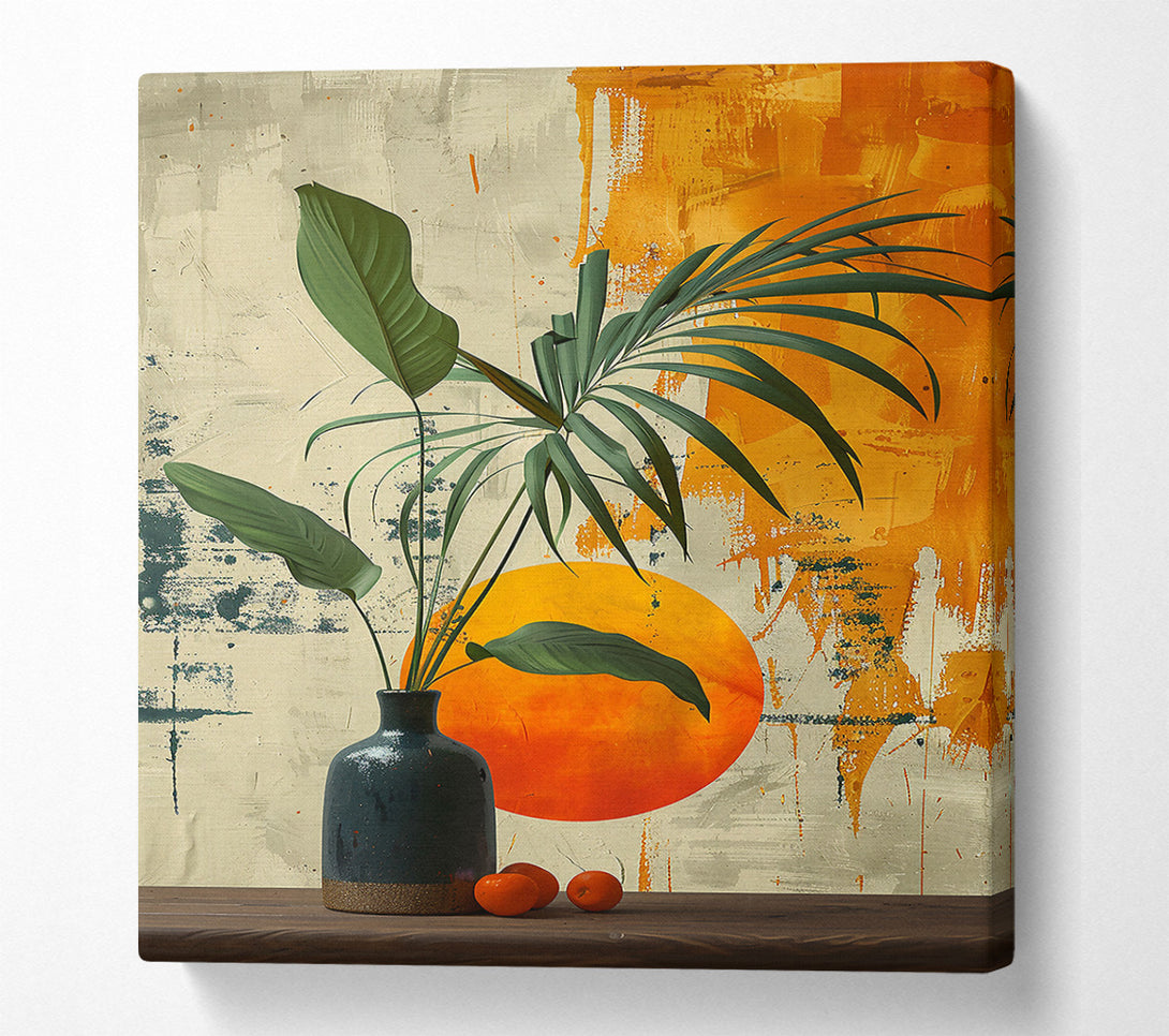  A Canvas Print of Orange And Green Still Life Canvas Print