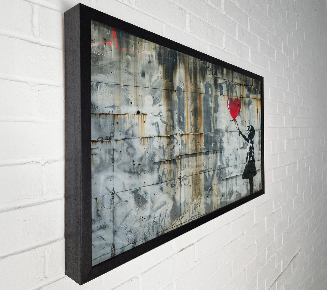  A Canvas Print of Red Heart Graffiti Art Canvas Print