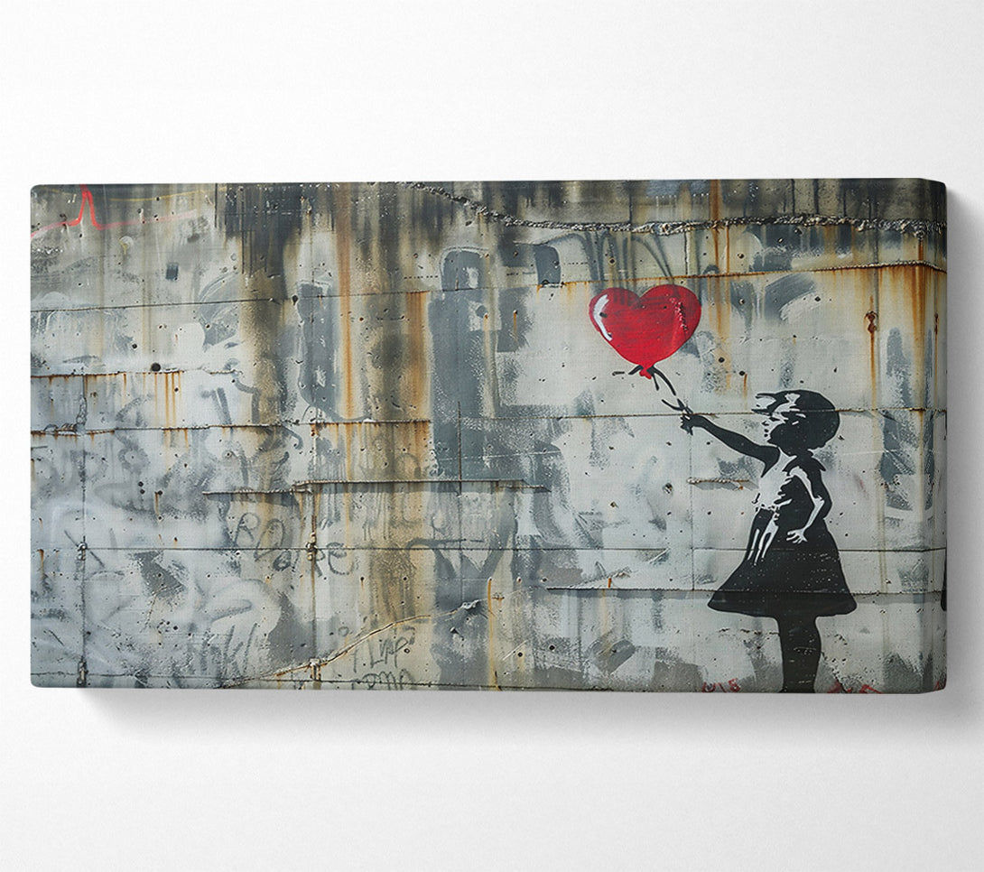  A Canvas Print of Red Heart Graffiti Art Canvas Print
